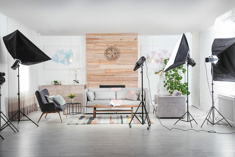 dùng đèn để chụp nội thất đẹp