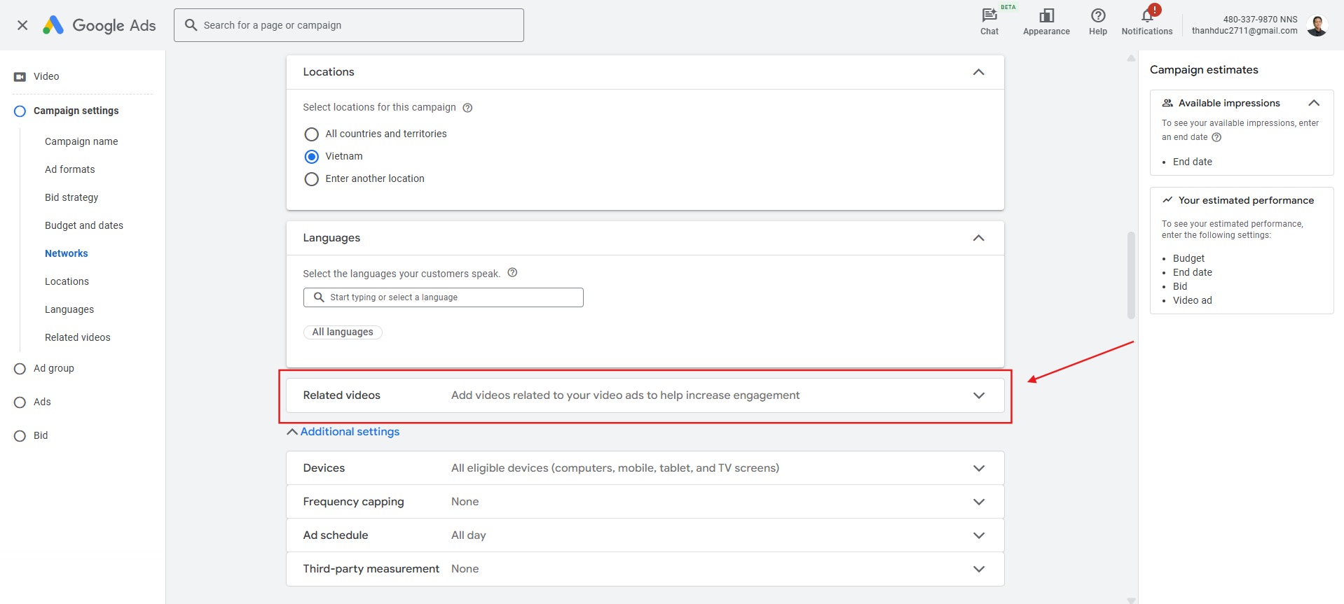 Chọn khoảng không quảng cáo