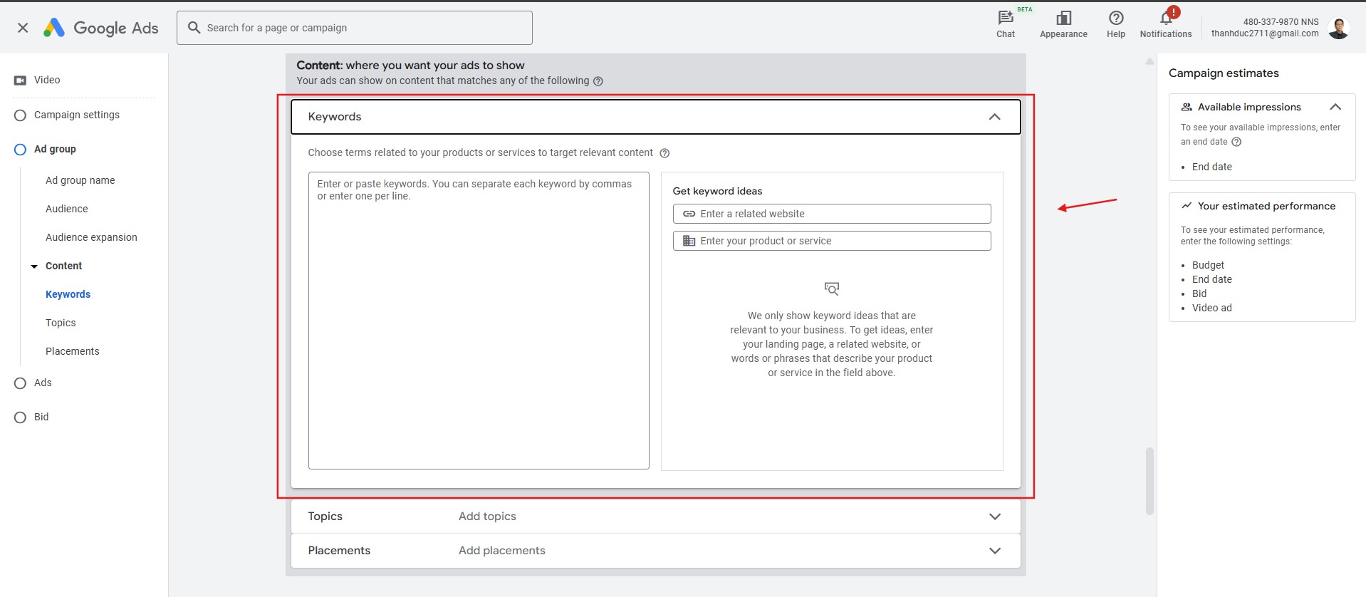 Chọn nội dung hiển thị theo từ khóa