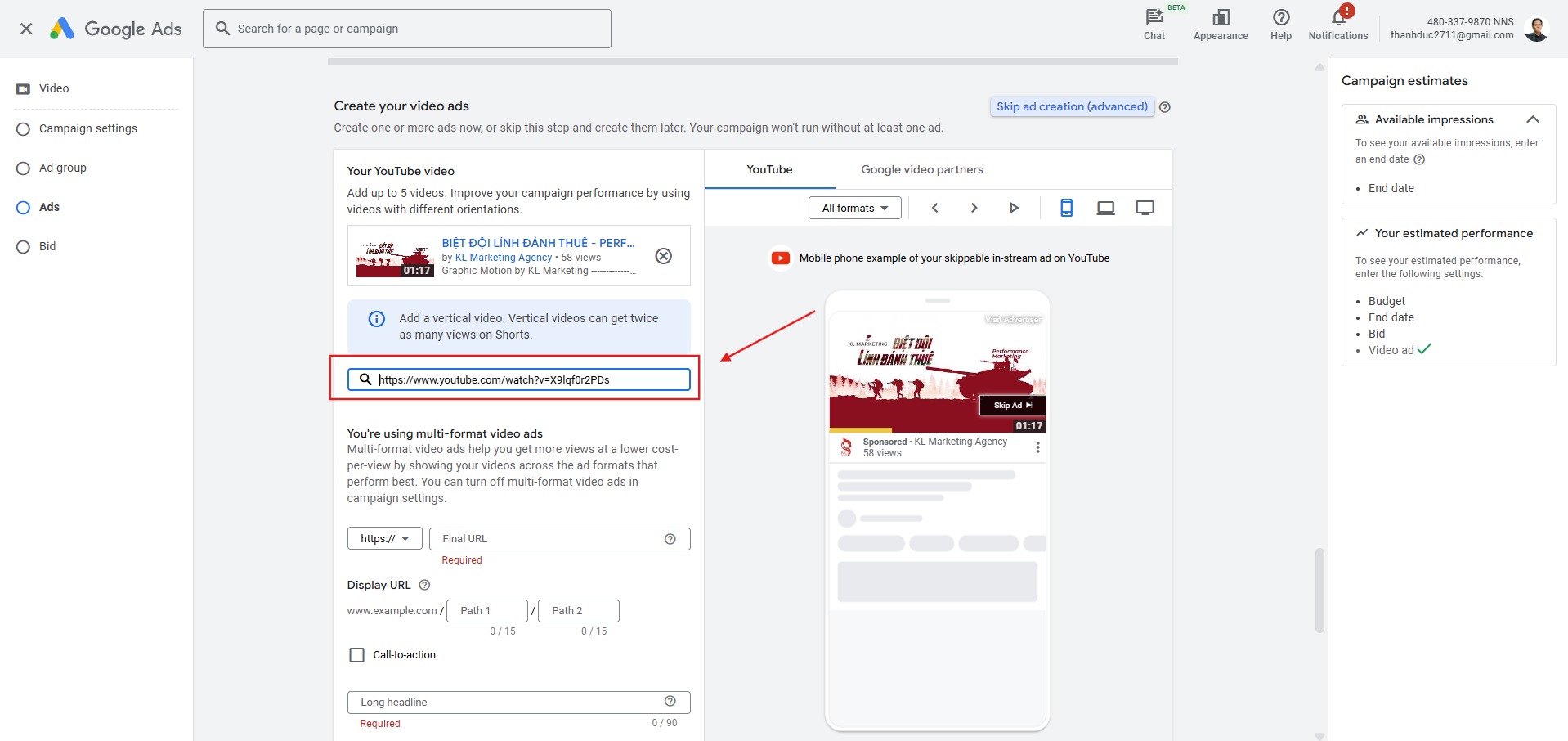 create your video ads