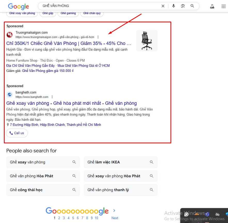 loại hình quảng cáo Google Ads