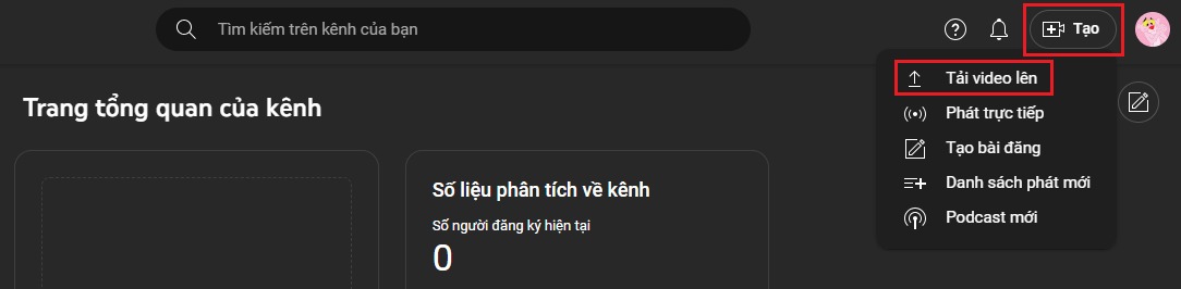 Tải video quảng cáo lên YouTube