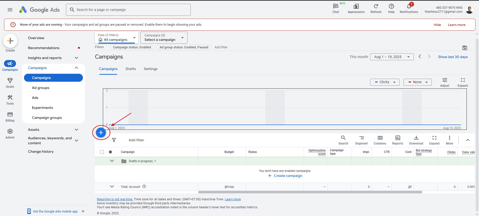 Thêm chiến dịch youtube ads mới